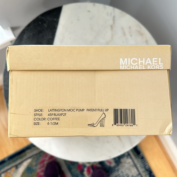 Michael Korn Lattington Chocolate Brown Patent Heeled Loafers - Picture 10 of 10